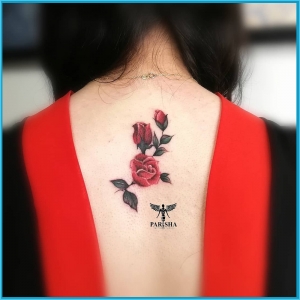 طرح گل روی کمر